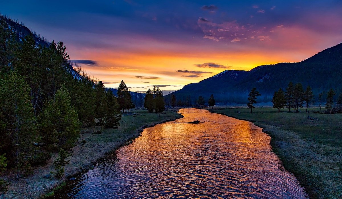 Reading river currents before crossing a shallow ford